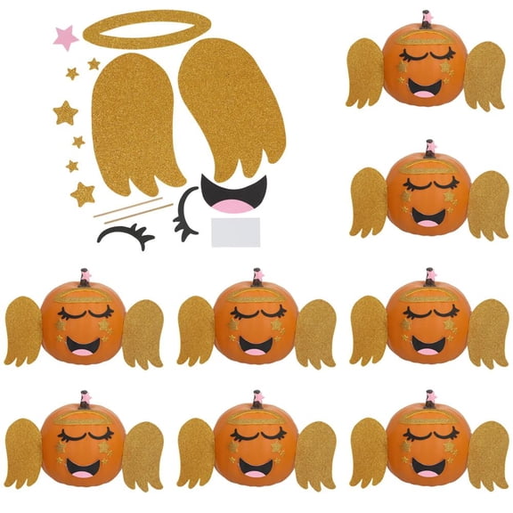 Angel Pumpkin Decorating Glitter Foam Craft Kit Makes 8