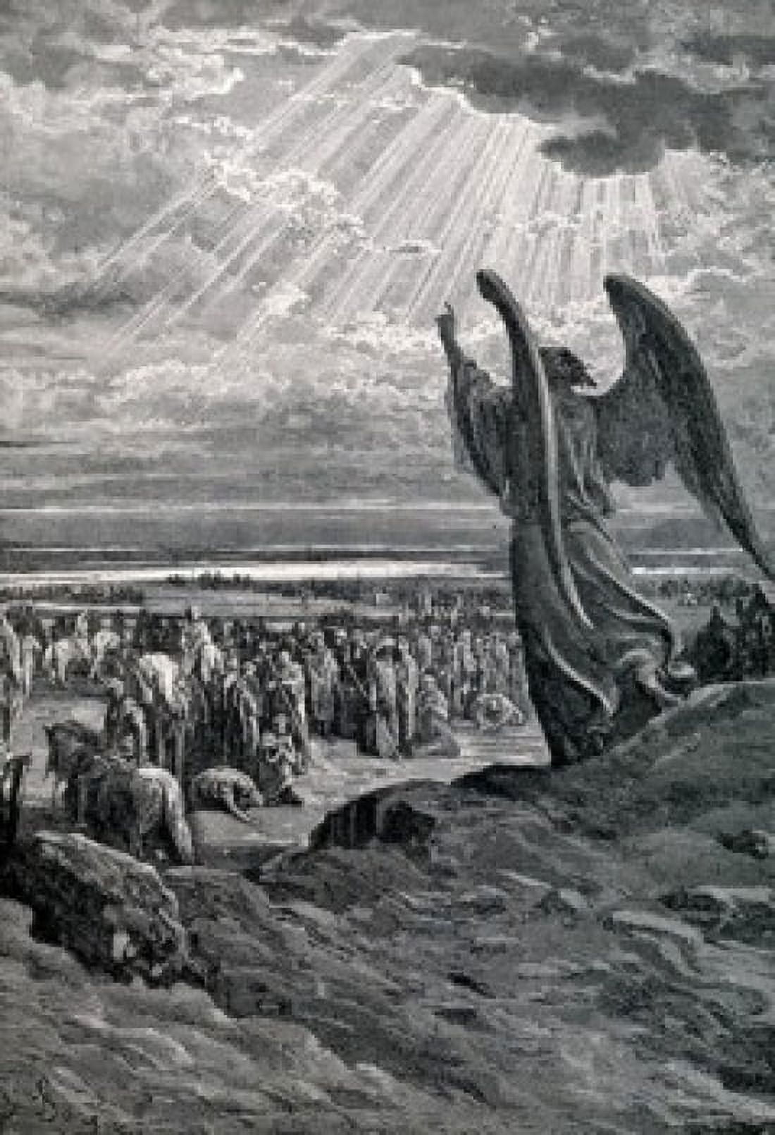 Angel Rebukes Israel by Gustave Dore (1832-1883) Canvas Art - Gustave Dore (18 x 24)