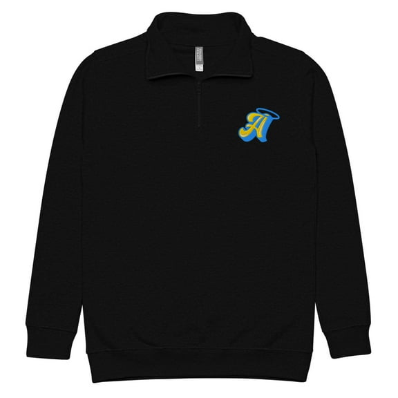 Angel Reese "Logo" Embroidered Quarter Zip (Black, S)
