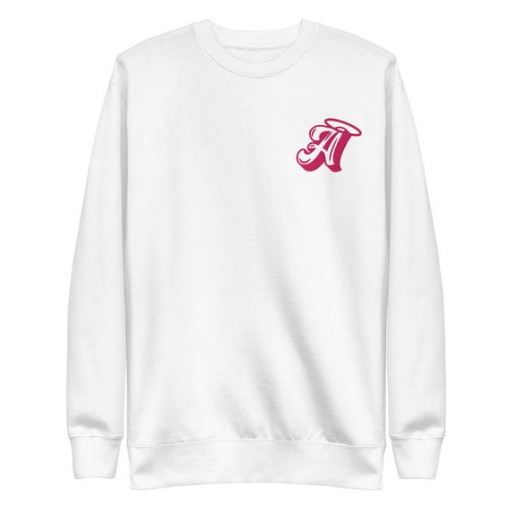 Angel Reese "Logo" Embroidered Sweatshirt (White, XL)