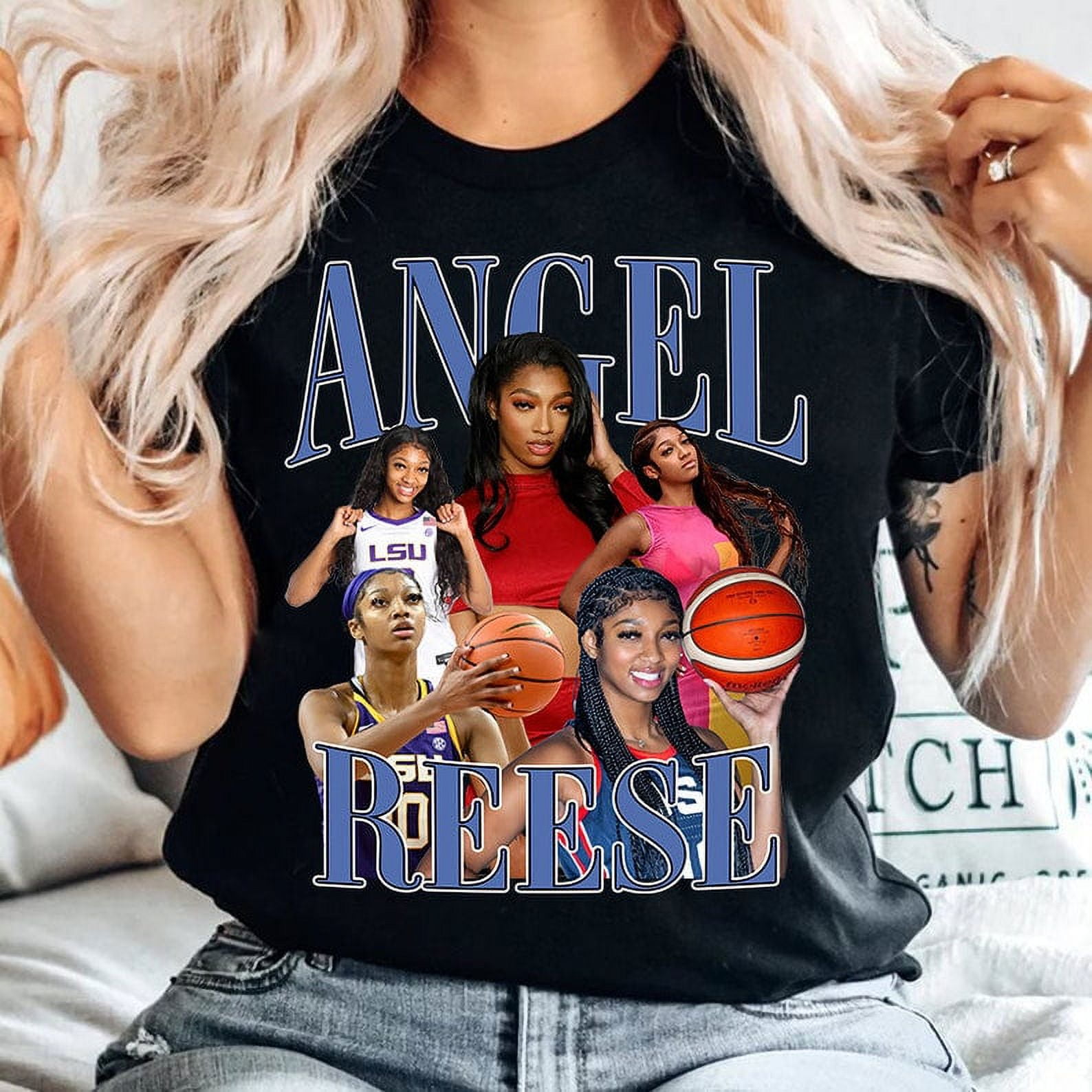 Angel Reese Retro Throwback T shirt 90s Style Sweatshirt Rap Hoodie Chicago Sky Merch Angel Reese LSU WNBA Fan Gift Walmart