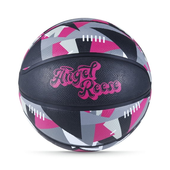 Angel Reese Signature Basketball 28.5” – Outdoor Rubber Ball for Youth & Teens, Colorful Street Style Design, Intermediate Size 6, Official Grip & Bounce