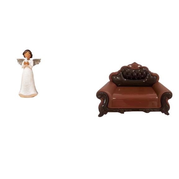 Angel Resin Figurine Collectible Sculpture Dollhouse Sofa Chair Realistic Resin Material for Home Office Bedroom
