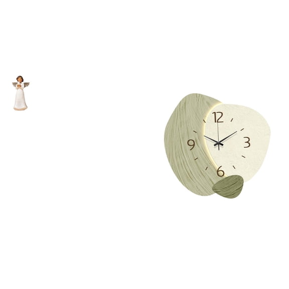 Angel Resin Figurine Wall Clock Desk Decor with Durable Material for Living Room Kitchen Office Home Use