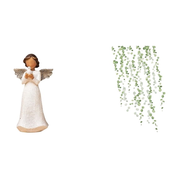 Angel Resin Figurine Wall Sticker Hanging Vines PVC Craft for Indoor Decor Home Office Bedroom