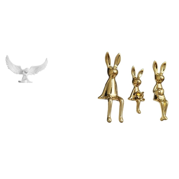 Angel Sculpture Figurine Ornament Resin Material Artistic Decoration for Office Living Room Bedroom Gifts