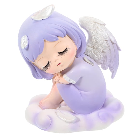 Toyandona Resin Angel Girl Trinket Blue Home Decor 1 Pair 3.1x3.3x2.6in