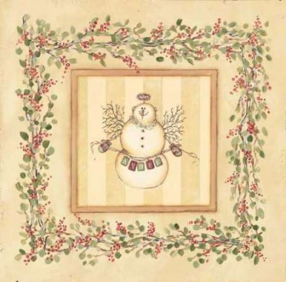 Angel Snowman Canvas Art - Stephanie Marrott (24 x 24)