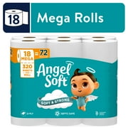 Angel Soft 2-Ply Toilet Paper, 18 Mega Rolls