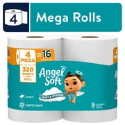 Angel Soft 2-Ply Toilet Paper, 4 Mega Rolls, 320 Sheets per Roll
