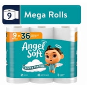 Angel Soft 2-Ply Toilet Paper, 9 Mega Rolls