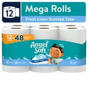 Angel Soft 2-Ply Toilet Paper, Fresh Linen Scented Tube, 12 Mega Rolls