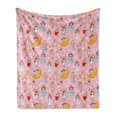 thumbnail image 1 of Angel Soft Flannel Fleece Blanket, Fairies Playing Music Halo Cheerful Supernatural Creatures Nursery Theme, Cozy Plush for Indoor and Outdoor Use, 50" x 60", Earth Yellow Pale Pink, by Ambesonne, 1 of 6
