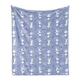 thumbnail image 1 of Angel Soft Flannel Fleece Throw Blanket, Angels Playing Harp in Sky Clouds Love Halo Harmony Innocence, Cozy Plush for Indoor and Outdoor Use, 50" x 60", Mauve Purple Grey White, by Ambesonne, 1 of 5