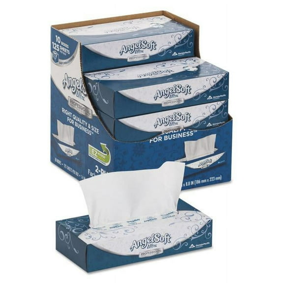 Angel Soft GPC4836014 Flat Ultra Facial Tissue - Pack of 10
