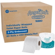 Angel Soft® Professional Series by GP Pro Premium 2-Ply Embossed Toilet Paper, 450 Sheets Per Roll, 80 Rolls Per Case