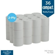 Angel Soft Professional Series Compact Coreless 2-Ply Toilet Paper, 750 Sheets/Roll, 36 Rolls/Case