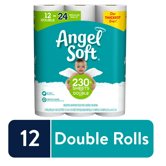 Angel Soft Toilet Paper, 12 Double Rolls