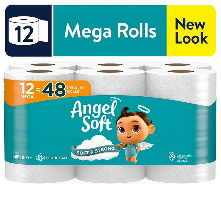 Angel Soft Toilet Paper, 12 Mega Rolls 