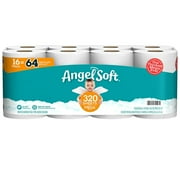 Angel Soft Toilet Paper, 2 Ply Tissue Roll - Ultra Soft, Clog & Septic Safe Bath Tissue for Home Kitchen Bathroom Hygiene Supplies 16 Mega Rolls = 64 Regular Rolls 1 Pack & CUSTOM Storage Carrier