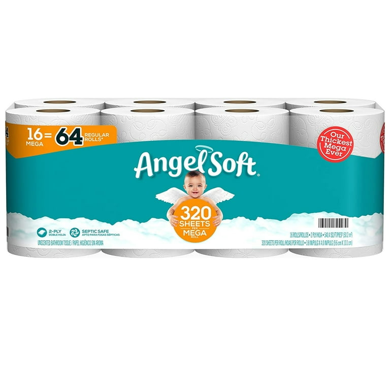 Mega Toilet Paper, Septic Safe, 2-Ply, White, 320 Sheets/Roll, 16 Rolls/Pack Mega Toilet Paper, Septic Safe, 2-Ply, White, 320 Sheets/Roll, 16 Rolls/Pack