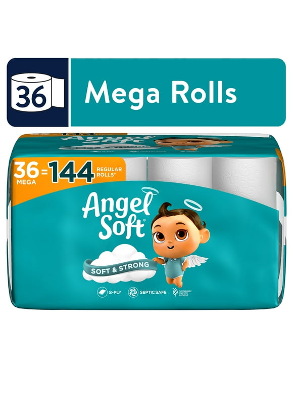 Angel Soft Toilet Paper, 36 Mega Rolls, Soft and Strong Toilet Tissue