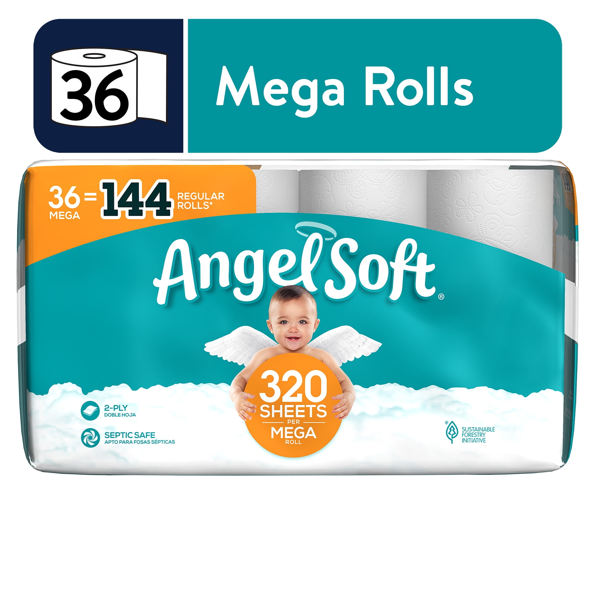  Angel Soft Professional Series Compact Premium Embossed  Coreless 2-Ply High-Capacity Toilet Paper by GP PRO; White; 19371; 750  Sheets Per Roll; 36 Rolls Per Case : Health & Household