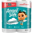 Angel Soft Toilet Paper, 6 Super Mega Rolls = 36 Regular Rolls, Soft