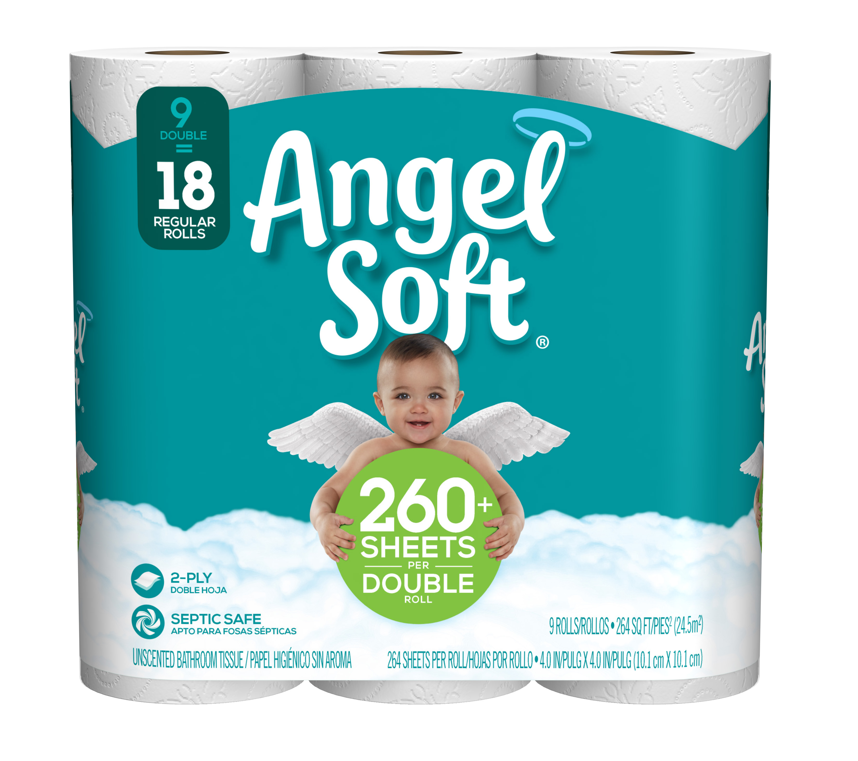 Angel Soft Toilet Paper, 9 Double Rolls - image 1 of 12