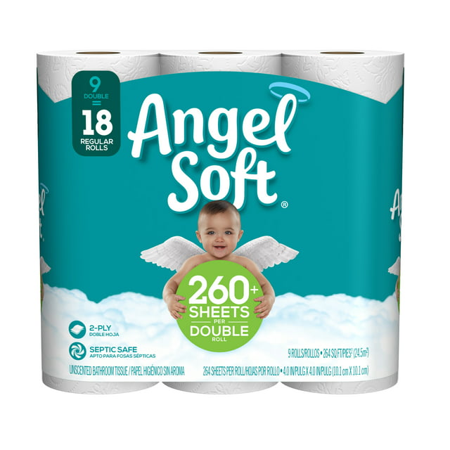 Angel Soft Toilet Paper, 9 Double Rolls