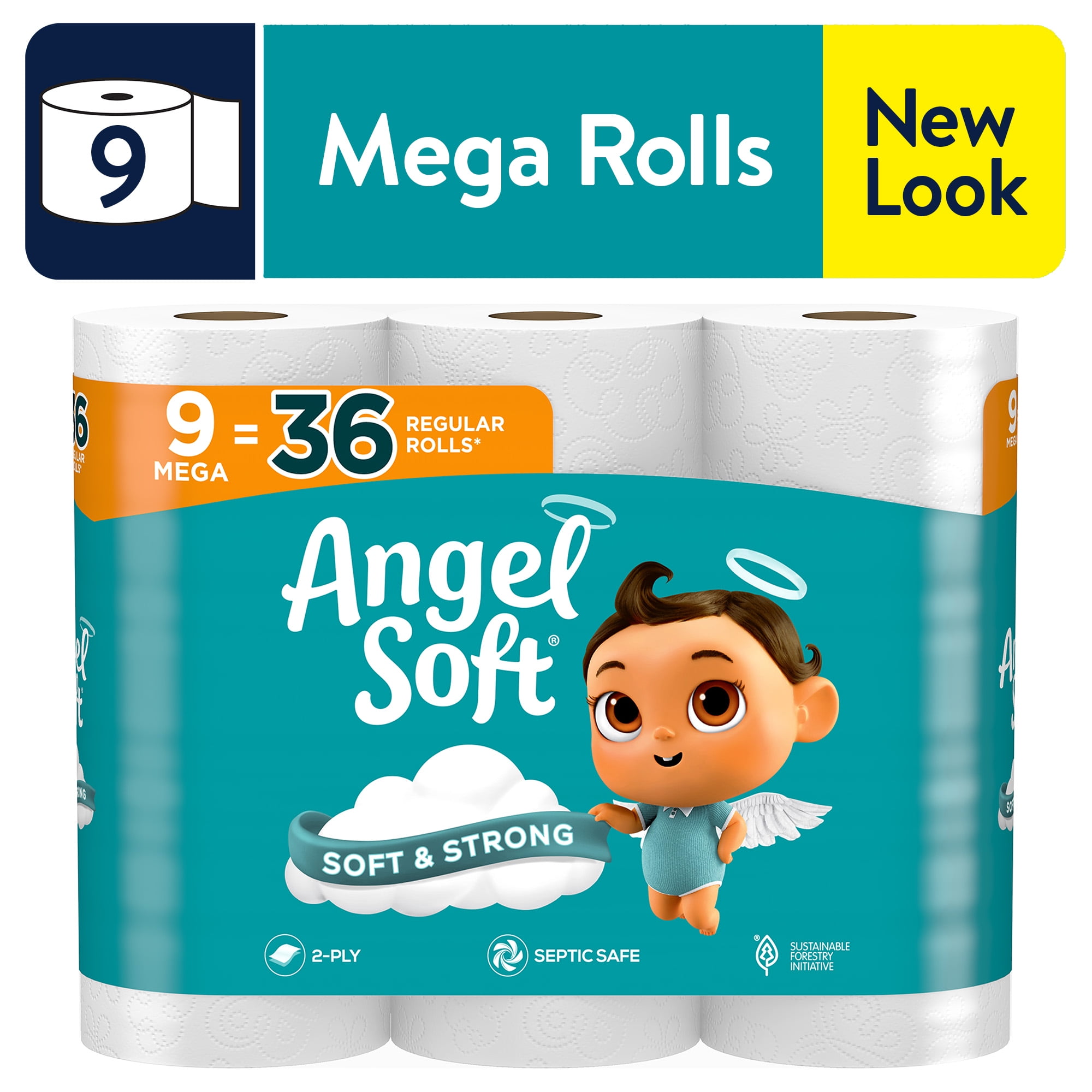 Angel Soft Toilet Paper with Fresh Linen Scented Tube, 48 Mega