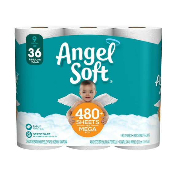 Angel Soft Toilet Paper, 9 Mega Rolls