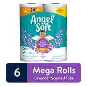 Angel Soft Toilet Paper, Lavender, 6 Mega Rolls