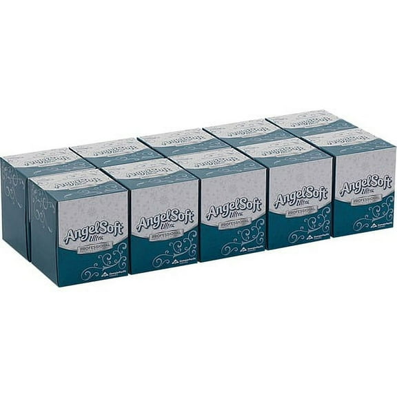 Angel Soft Ultra Professional Series Facial Tissue in Cube Box - 2 Ply - 7.60" x 8.50" - White - For Lodging, Office, Me