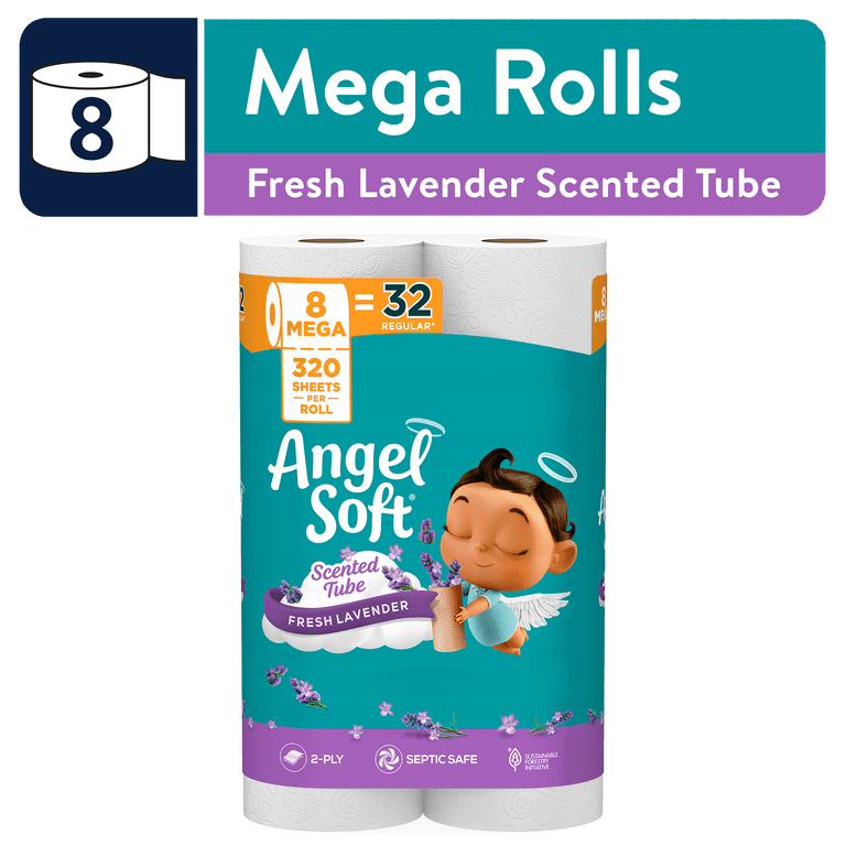 Angel Soft Toilet Paper with Fresh Lavender Scent, 8 Mega Rolls