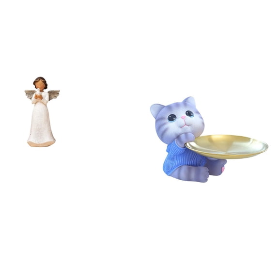 Angel Statue Figurine Cat Tray Bear Sculpture Modern Resin Design for Home Decor Bedroom Dining Table Mantel