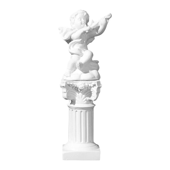Angel Statue Figurine Cherub Mini Greek Column Resin Construction Ideal for Living Room Bedroom Farmhouse Display