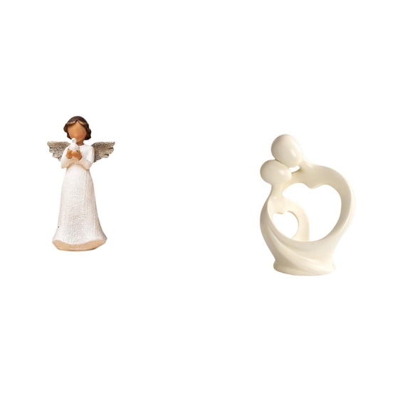 Angel Statue Figurine Resin Statue Home Decor Artistic Abstract Design for Living Room Desk Anniversary Gift