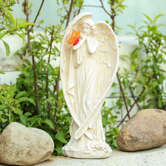 Wonder Garden Solar Angel Statue, Large Resin Outdoor Decor with ...