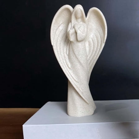 Angel Statue Sculpture Accessories Resin Craft Ornaments Collectible Figurine Memorial Gift Arts for Desktop Porch Decoration , hug chest