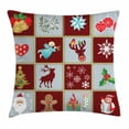 thumbnail image 1 of Angel Throw Pillow Cushion Cover, Christmas Tree Reindeers Noel Santa Presents Snowman Pine Tree Traditional, Decorative Square Accent Pillow Case, 18 X 18 Inches, Burgundy Blue Grey, by Ambesonne, 1 of 1