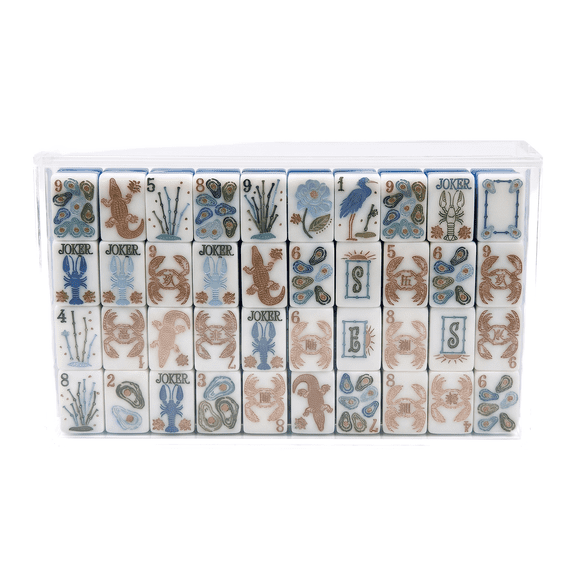 Angle Tree American Mahjong Set 160 Acrylic Mahjong Tiles, Ocean Blue