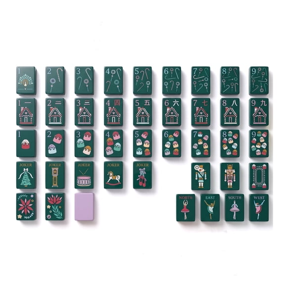 Angel Tree American Mahjong Set 160 Mahjong Tiles, Nutcracker