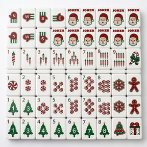 Angel Tree American Mahjong Set Christmas Red Holiday Gift Travel Game 160 Tiles