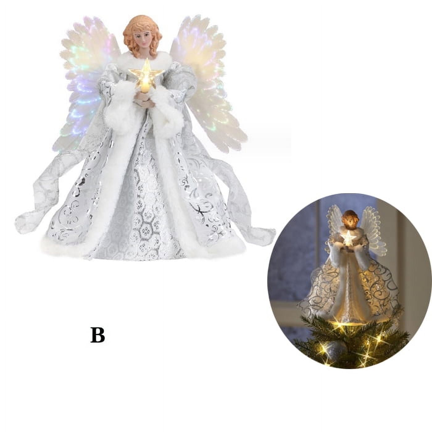 Angel Tree Topper Christmas Tree Decoration Gold Angel Doll Tree Topper