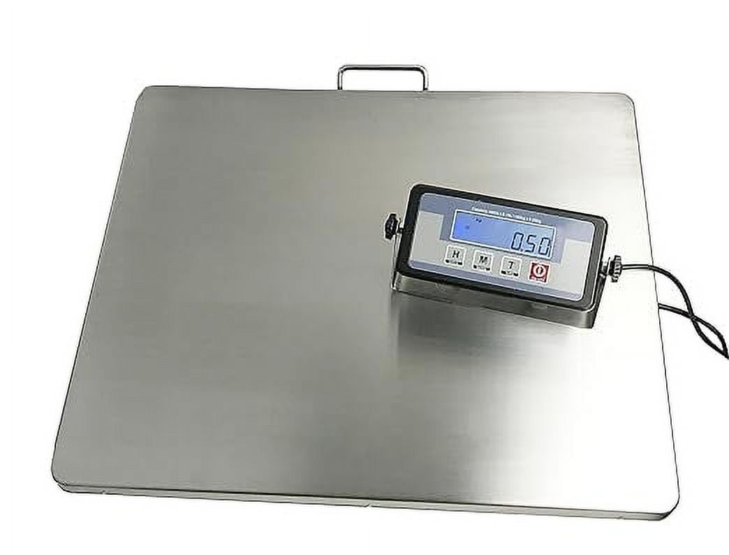 Angel USA Extra Large Platform 22 Inches x 18 Inches Stainless Steel 400 Pounds Heavy Duty Digital Postal Shipping Scale, Powered by Batteries or AC Adapter, for Floor Bench Office Weight Weighing