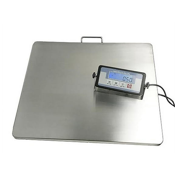 Angel USA Extra Large Platform 22 Inches x 18 Inches Stainless Steel 400 Pounds Heavy Duty Digital Postal Shipping Scale, Powered by Batteries or AC Adapter, for Floor Bench Office Weight Weighing