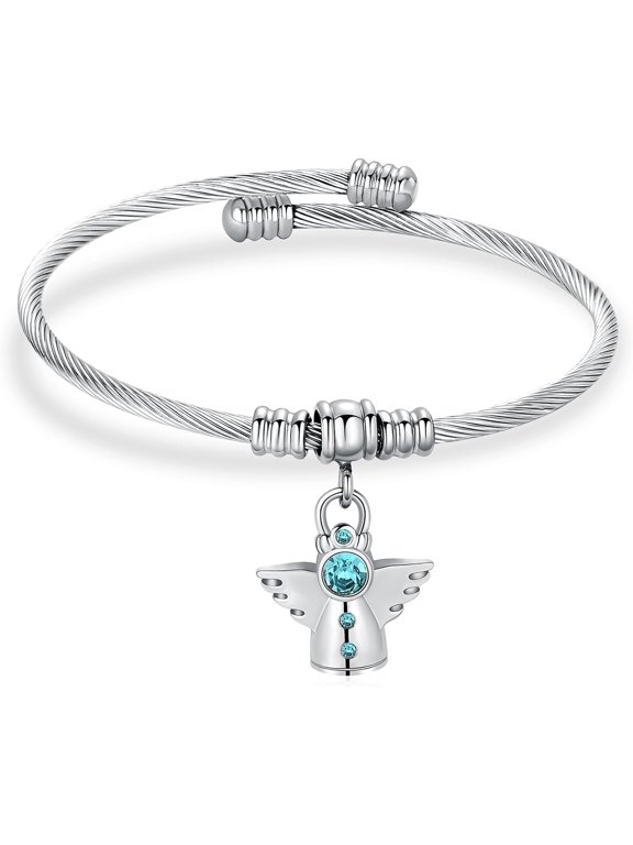 Angel Urn Bracelet for Ashes Cremation Jewelry for Ashes Stainless Steel Angel Keepsake Urn Memorial Ash Holder