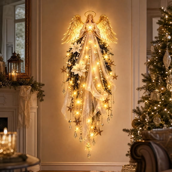 Angel Veil Waterfall Wall Sconce, Decorative Hanging Light for Party, Festive Atmosphere Lamp, Soft Glow Accent Lighting for Home Wedding Birthday Celebration Room Decor