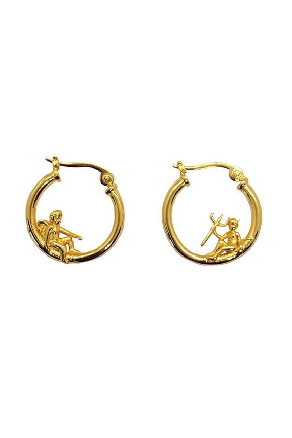 Angel Whimsical Hoop Earrings Unique Personality Jewelry For Women Stylish Fashion Statement Accessories